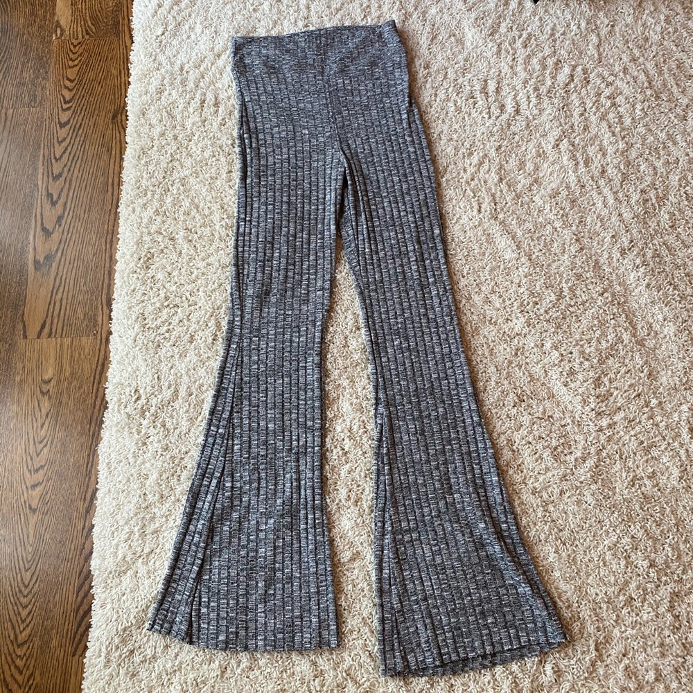 Silence + Noise gray flare pants